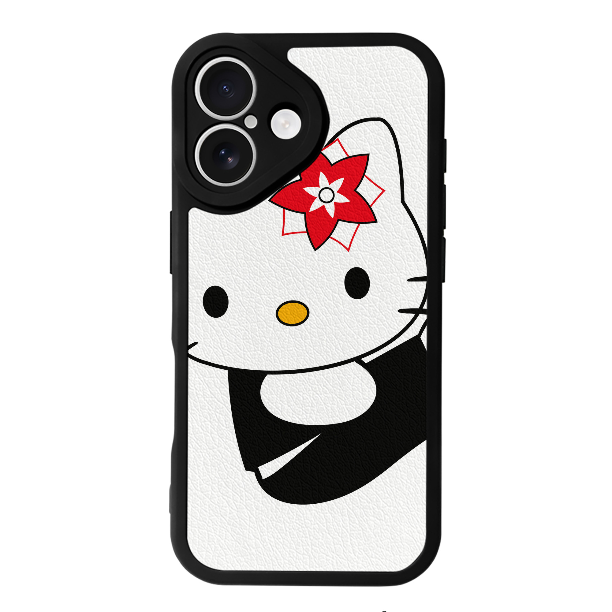 （画像用） Hello Kitty ハローキティ 【iPhone 16シリーズ対応】シリコンスマホケース（レザー調） 材質：シリコン